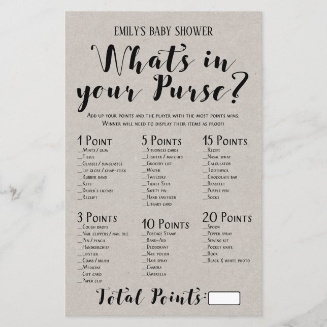 Jogo de Chá de fraldas Russo Moderno IMPRESSO (Frente)