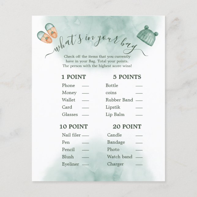 JOGO DE CHÁ DE FRALDAS VERDE E LARANJA (Verso)