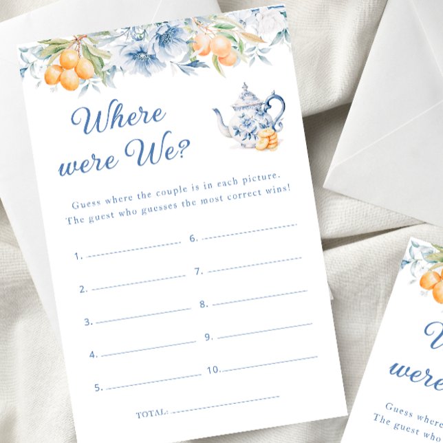Jogo de Chá de Noiva Blue Tea Pot Where Were We (Criador carregado)