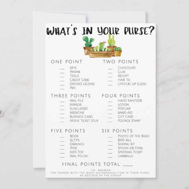 Jogo de Chá de Noiva de Cacto Rústico de Dois Lado (Frente)