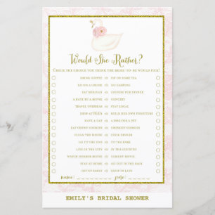 Jogo de Chá de Noiva de Cisne IMPRESSO