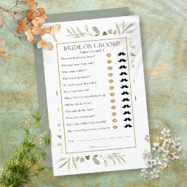 Jogo de Chá de Noiva Folhagem Guess Who