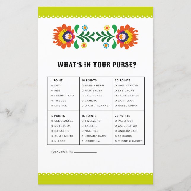 Jogo de Chá de Noiva O Que Está no Seu Saco Fiesta (Frente)