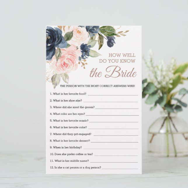 Jogo de Chá de Noiva Quão Bem Você Conhece a Noiva (Em pé/Frente)