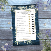 Jogo de Chá de Noiva Rustico de Adivinhação com Fo