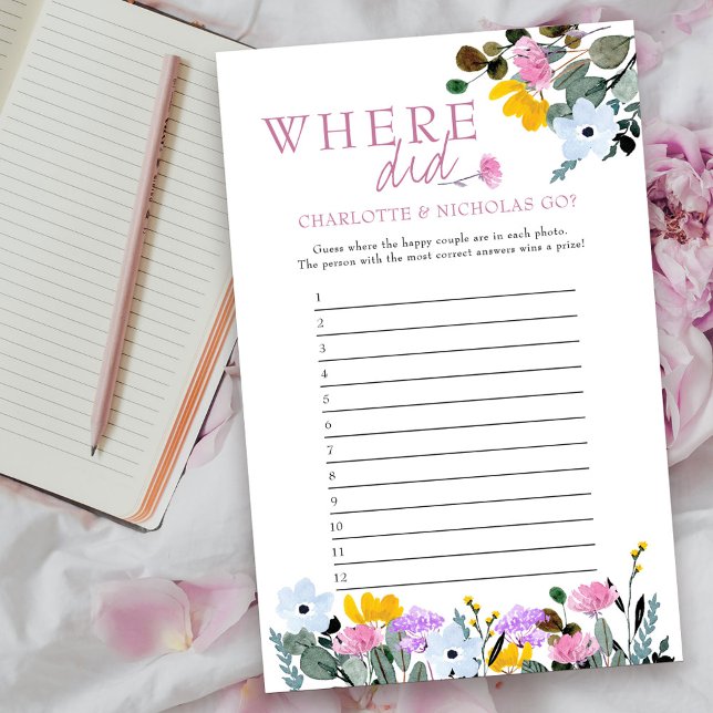 Jogo De Chá de panela De Flor Selvagem Para Onde E (Where did they go? Game answer card from my Wildflower Lawn Collection.
)