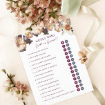 Jogo de Chá de panela de Noite Floral do outono<br><div class="desc">Flores cremosas com toques de pêssego e ferrugem; círculos editáveis para perguntas do estilo "noiva ou noivo" ou "sim ou não" Mude o título e as perguntas para qualquer coisa que você precisar.</div>
