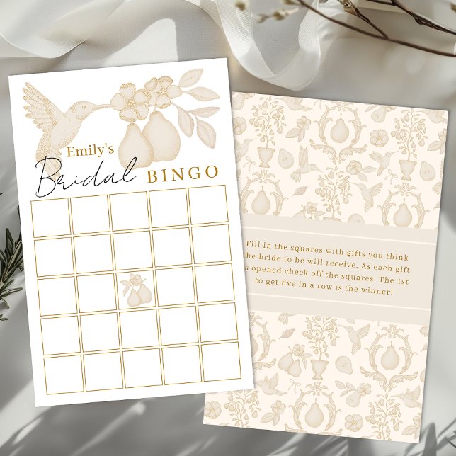 Jogo de Chá de panela de Pear Perfeito Dourado (Bridal Bingo)