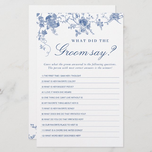 Jogo de Chá de panela do Jardim Francês Azul Vitor (Frente/Verso)