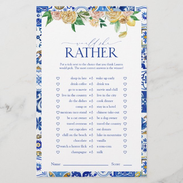 Jogo de Chá de panela Elegante do Mediterrâneo com (Frente)