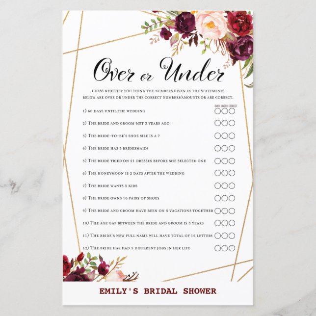 Jogo de Chá de panela Floral Burgundy, Chá de casa (Frente)