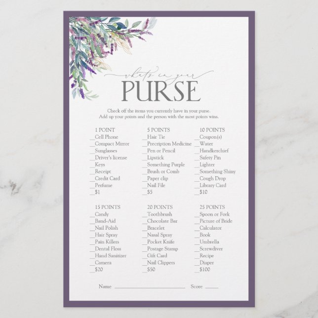 Jogo de Chá de panela Floral de Lavanda Elegante (Frente)