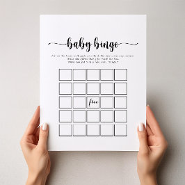 Jogo de Chá do Baby Bingo da Caligrafia Minimalist