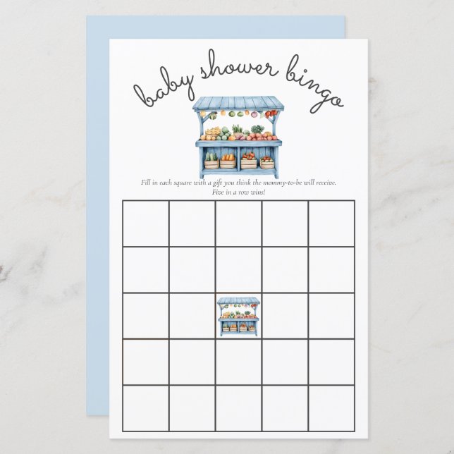 Jogo de Chá do Baby Boy do Mercado Azul (Frente/Verso)