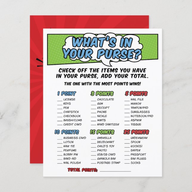 Jogo de Chás de fraldas de Super Herói do Livro de (Frente/Verso)