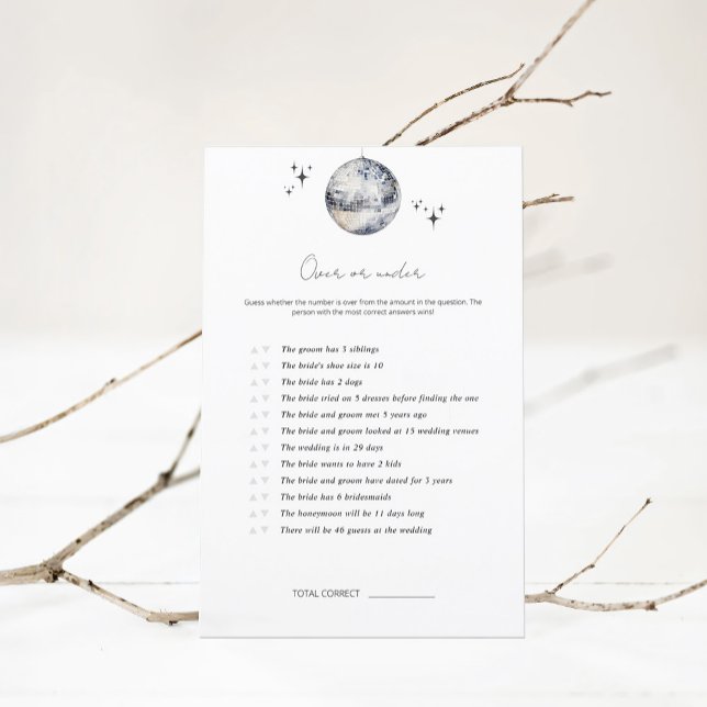 Jogo de Chuva de Noiva Bola de Discoteca Acima ou  (Criador carregado)