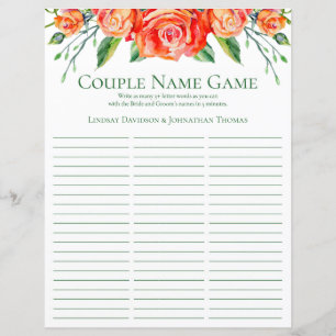 Jogo de Chuva de Noiva Coral Floral