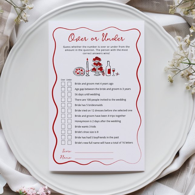 Jogo de Chuva de Noiva That's Amore Over or Under (Criador carregado)