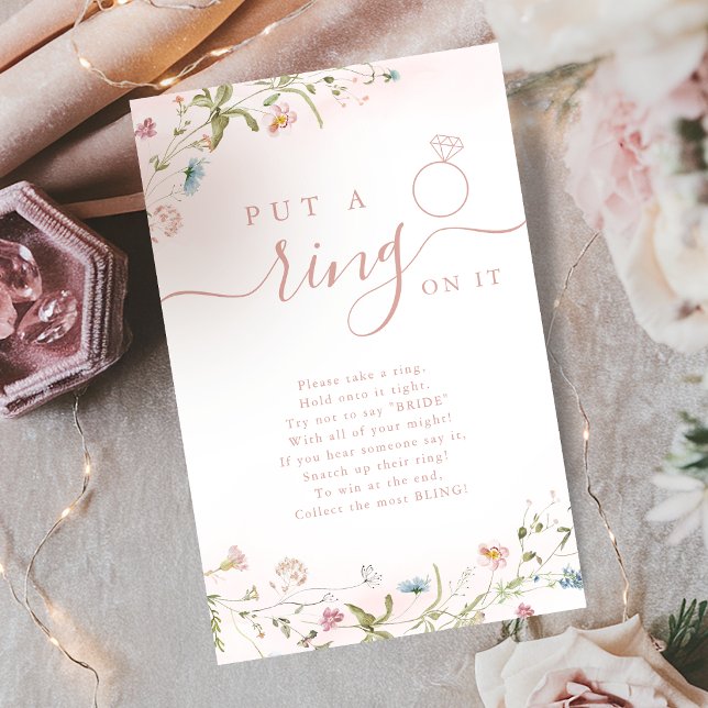 Jogo de chuveiro de noiva com tema de colocar um a (Wildflower put a ring on it bridal shower game)