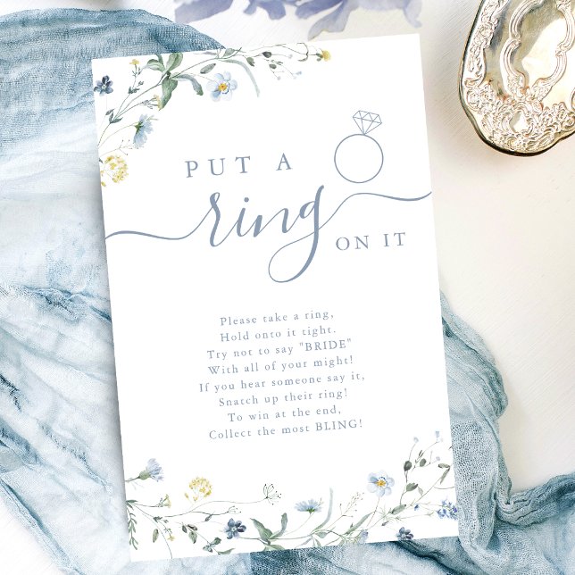 Jogo de chuveiro de noiva com tema de flor silvest (Wildflower put a ring on it bridal shower game)