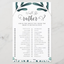 Jogo de Chuveiro de Noiva com Verde Folhagem de Eu