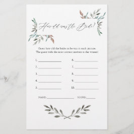 Jogo de Chuveiro Nupcial de Inverno com Vegetação 