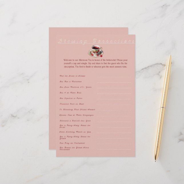 Jogo de Combinação de Chá e Mingle na Tarde do chá (Frente/Verso In Situ)