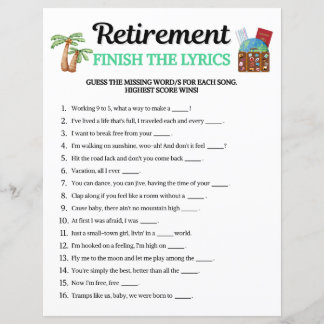Jogo de Completar Letras da Música para Aposentado