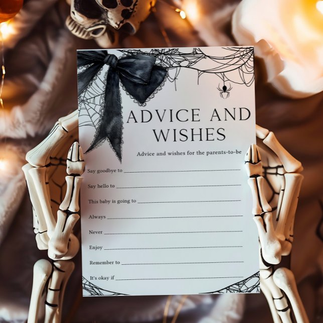 Jogo de Conselho e Desejos Little Boo com Laço Pre (Black Bow Gothic Little Boo Baby Shower Advice and Wishes Game)