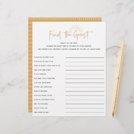 Jogo de Convidado do Boho Sunshine Chá de fraldas