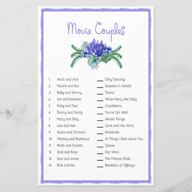 Jogo de Correspondência com Êxito do Casal de Film (Frente)