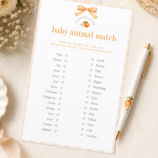 Jogo de Correspondência de Animais para Chá de Beb