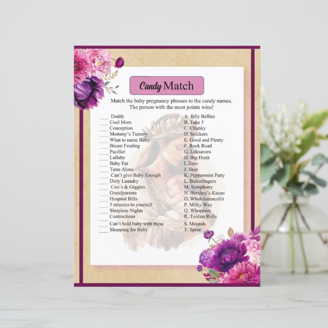 Jogo de Correspondência de Chás de fraldas de Boho (Em pé/Frente)