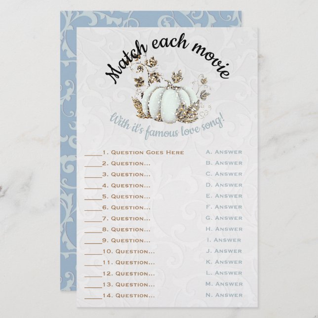 Jogo de Correspondência de Nascença Branca de Pump (Frente/Verso)