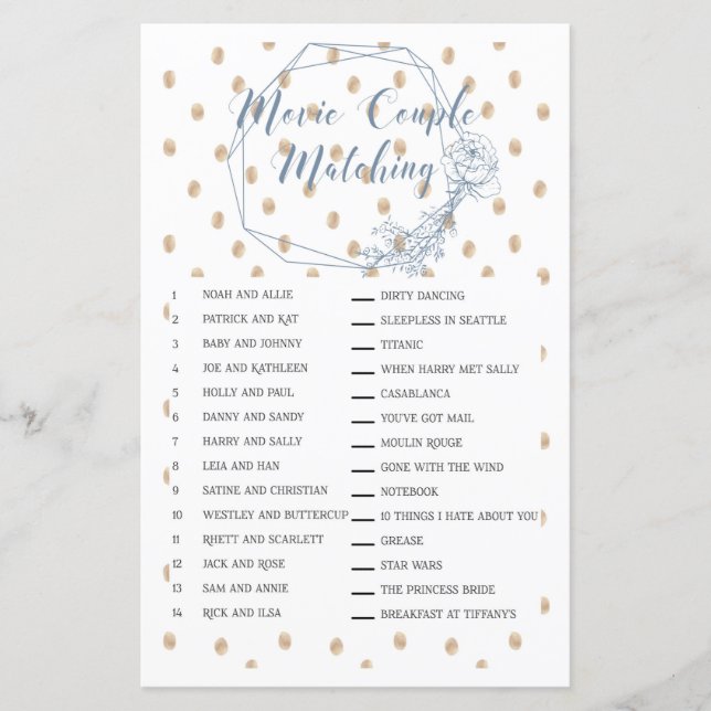 Jogo de Correspondência do Casal de Filme Botânico (Frente)