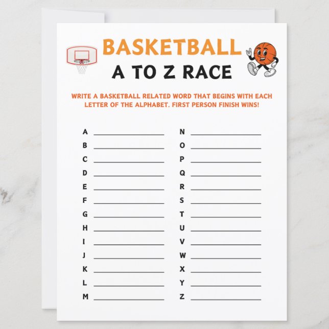 Jogo De Corrida De Basquete A A Z (Frente)