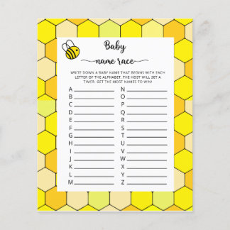 Jogo de corrida de nome de bebê floral Bee