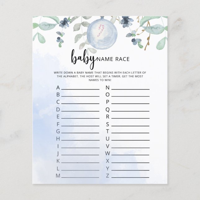 Jogo de corrida do nome do bebê de inverno (Frente)