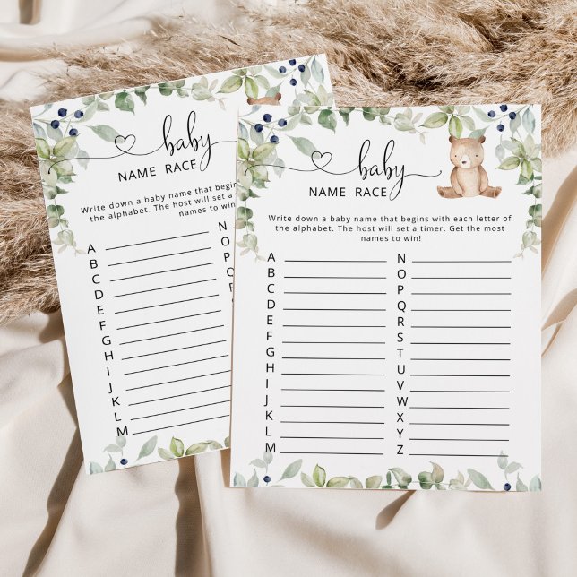 Jogo de corrida do nome do bebê do bosque (Criador carregado)