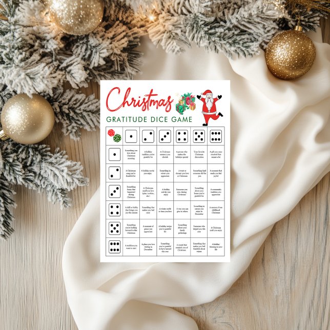 Jogo de Dados de Gratidão de Natal | Gratidão de F (Christmas Gratitude Dice Game | Holiday Gratitude)