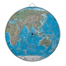 Ásia, Austrália, e o Dartboard do mapa do mundo