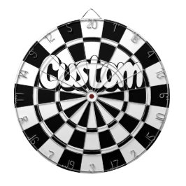 Jogo De Dardo Black And White Customizable Text