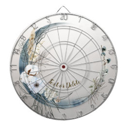 Jogo De Dardo Boho White Orchid Flores Blue Moon Elegant