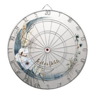 Jogo De Dardo Boho White Orchid Flores Blue Moon Elegant