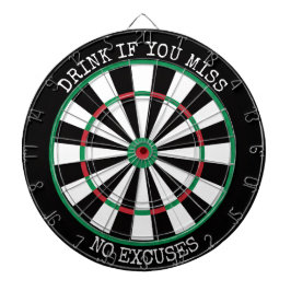Jogo De Dardo Drink If You Miss – No Excuses Dartboard
