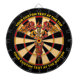 Jogo De Dardo Flames Caduceus Dartboard com Texto Personalizado