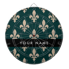 Jogo De Dardo Fleur de Lis, Beige on Green, Royal, Your Name