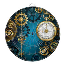 Fundo de turquesa Steampun com engrenagens