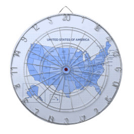 Jogo De Dardo Minimal Blue United States Map Illustration