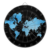 Minimal Blue World Map Watercolor Art